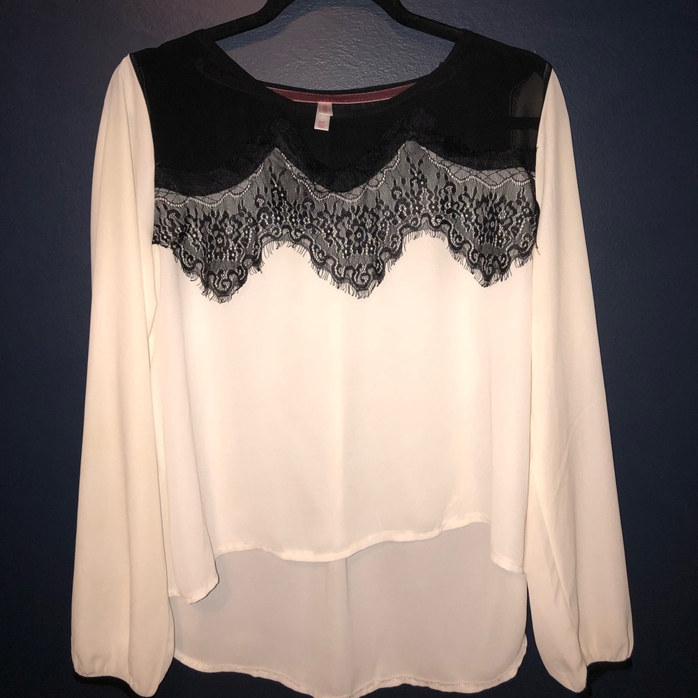 TARGET- Black and White Lace Blouse